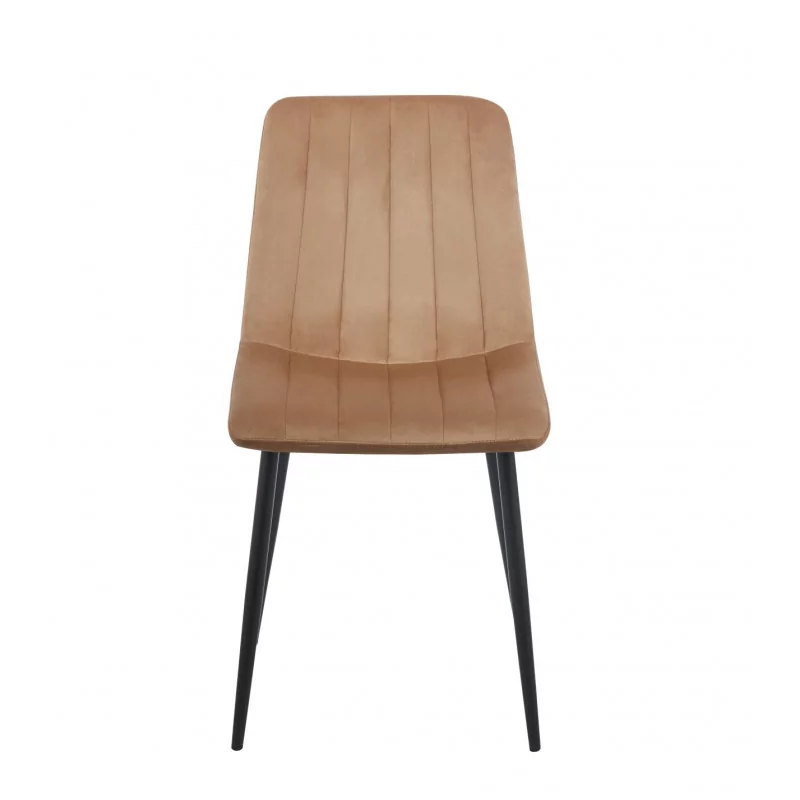 Chaise Colins Velours Cappuccino – Élégante & Confortable