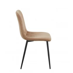 Chaise Colins Velours Cappuccino – Élégante & Confortable