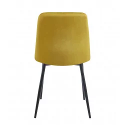 Chaise Colins velours curry – Design rétro & confort Golddeco