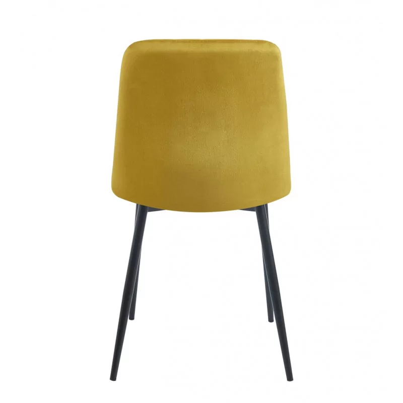 Chaise Colins velours curry – Design rétro & confort Golddeco