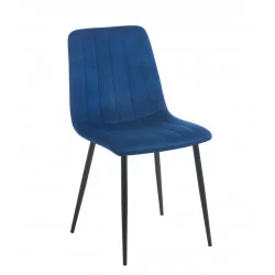 Chaise Colins velours bleu – Élégance chic & confort Golddeco