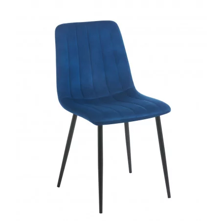 Chaise Colins velours bleu – Élégance chic & confort Golddeco