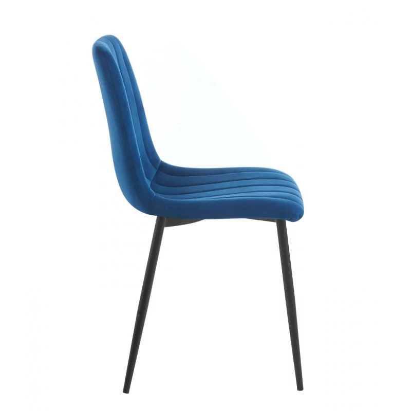 Chaise Colins velours bleu – Élégance chic & confort Golddeco