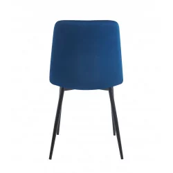 Chaise Colins velours bleu – Élégance chic & confort Golddeco