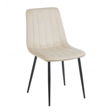 Chaise Colins velours beige – Élégance chic & confort Golddeco