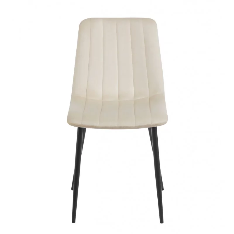 Chaise Colins velours beige – Élégance chic & confort Golddeco