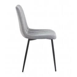 Chaise Colins velours gris – Design contemporain & confort Golddeco