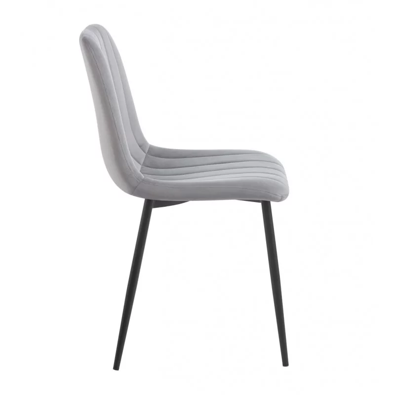 Chaise Colins velours gris – Design contemporain & confort Golddeco