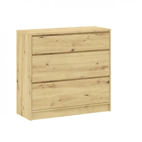 Commode LORIS 3 tiroirs – aspect chêne artisanal | Design naturel & pratique | Golddeco