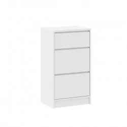 Commode LORIS Slim 3 tiroirs blanche – Design compact & lumineux | Golddeco