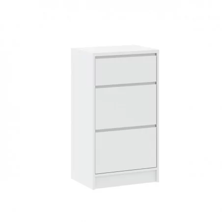 Commode LORIS Slim 3 tiroirs blanche – Design compact & lumineux | Golddeco