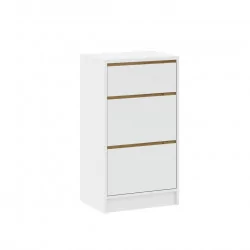 Commode LORIS Slim 3 tiroirs blanche – Design compact & lumineux | Golddeco