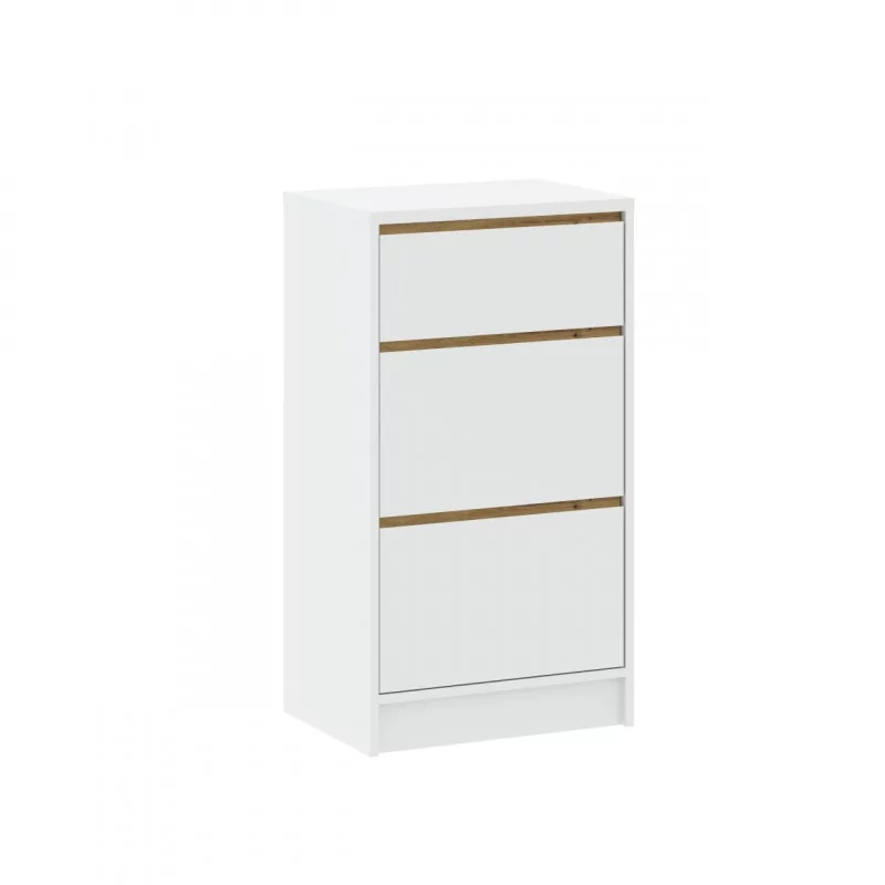 Commode LORIS Slim 3 tiroirs blanche – Design compact & lumineux | Golddeco