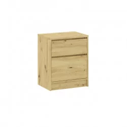 Table de chevet aspect chêne artisanal – 2 baguettes incluses (chêne et anthracite)