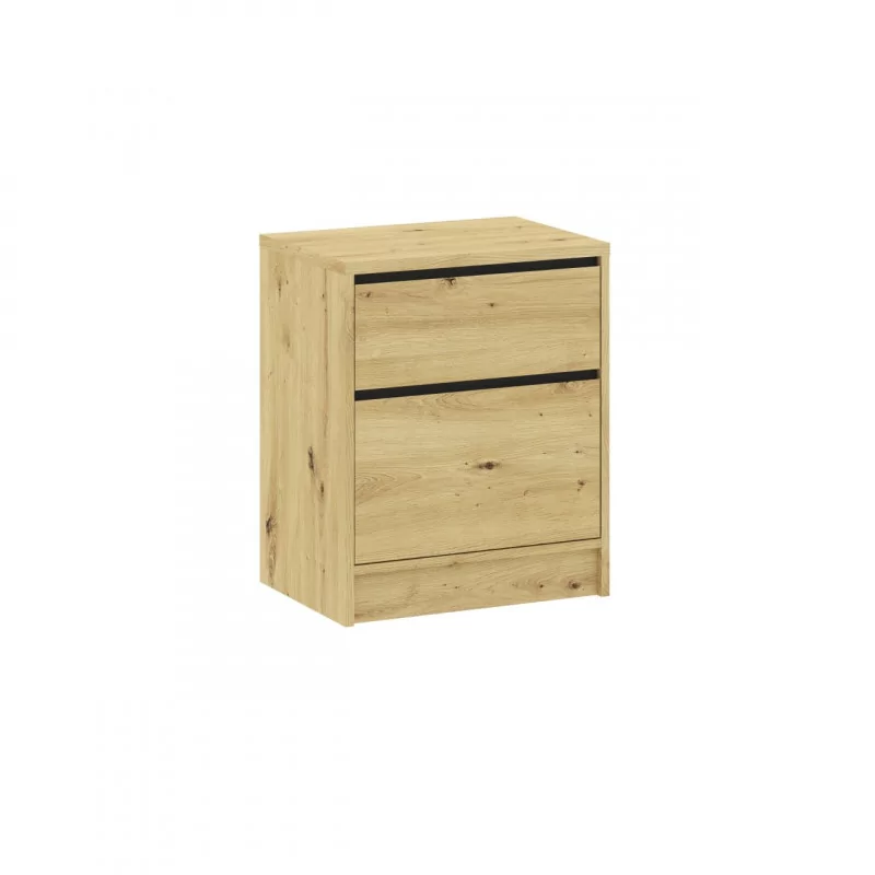 Table de chevet aspect chêne artisanal – 2 finitions incluses | Golddeco