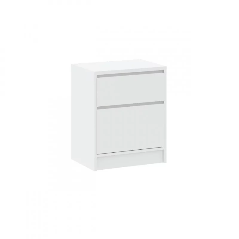Table de chevet blanche – 2 finitions incluses (blanc et chêne artisanal) | Golddeco
