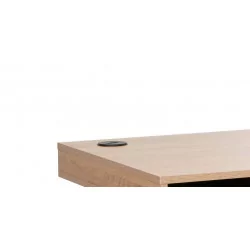 Bureau électrique chêne naturel – réglable en hauteur avec ports USB | Golddeco