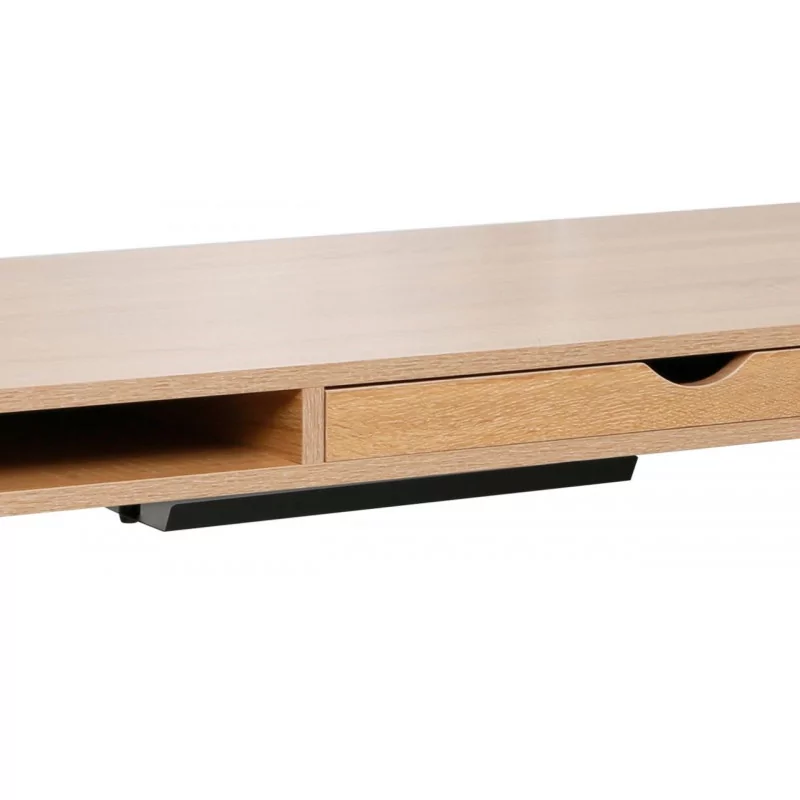 Bureau électrique chêne naturel – réglable en hauteur avec ports USB | Golddeco