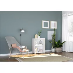 Bibliothèque blanche – 2 étagères 60 cm | Golddeco