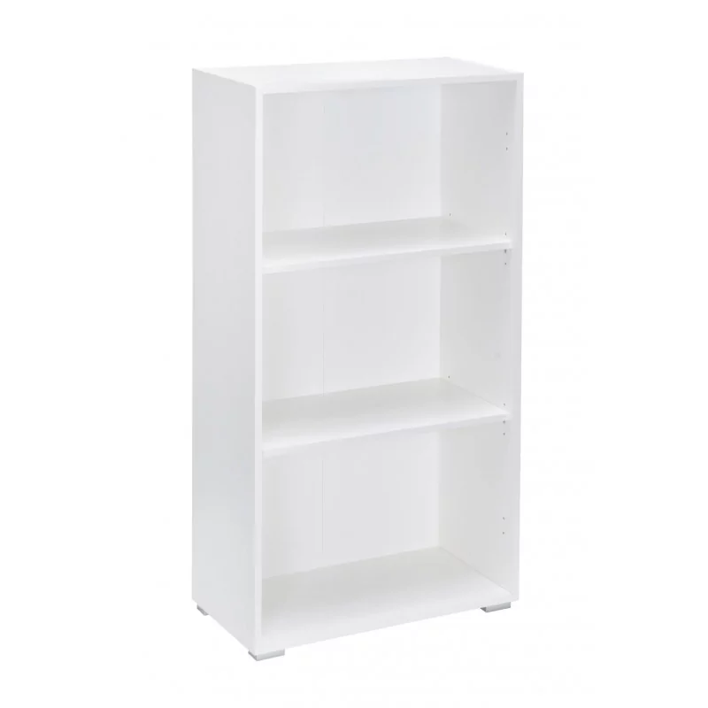 Bibliothèque blanche – 3 étagères 60 cm | Golddeco
