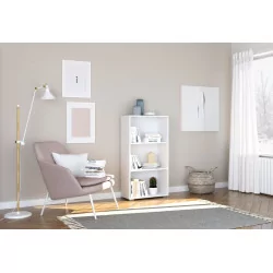 Bibliothèque blanche – 3 étagères 60 cm | Golddeco