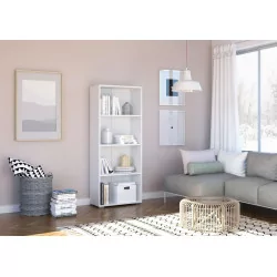 Bibliothèque Pure blanche – 4 étagères 60 cm