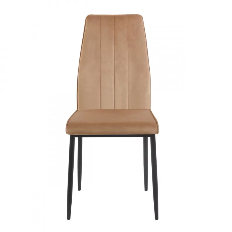 Chaise Capri velours cappuccino – Élégance & confort Golddeco