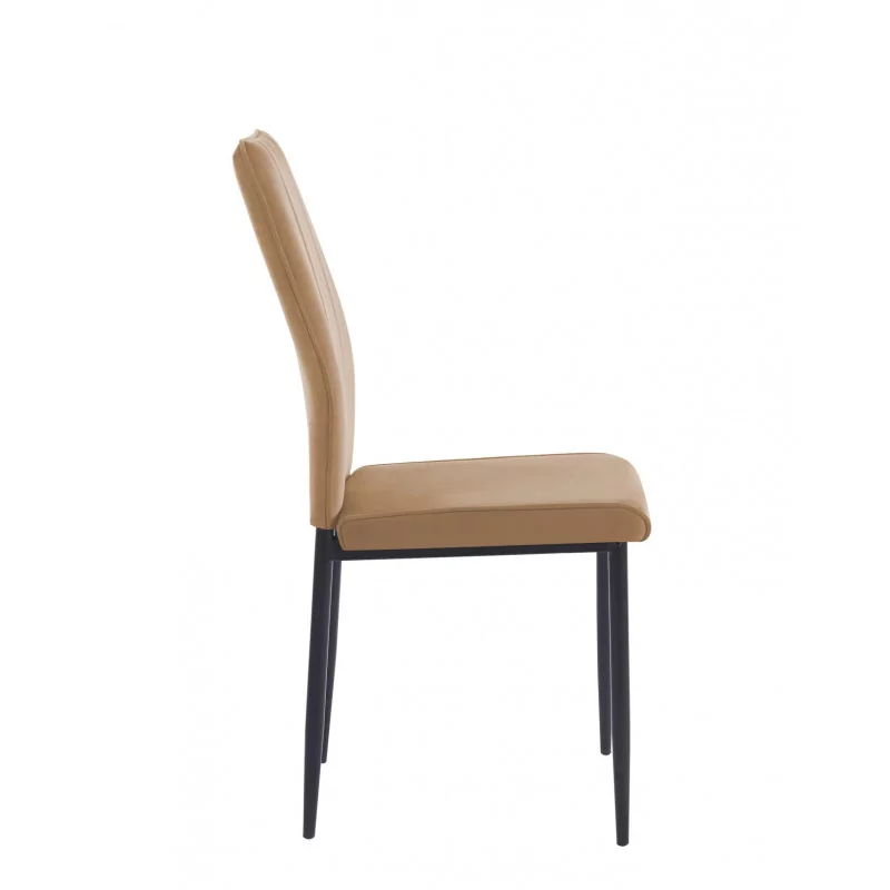 Chaise Capri velours cappuccino – Élégance & confort Golddeco