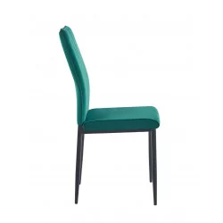 Chaise Capri velours vert – Élégance & confort Golddeco