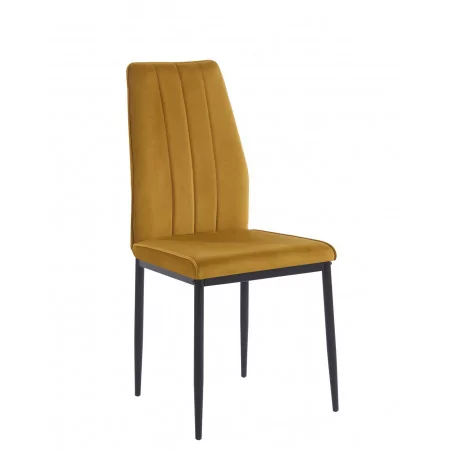 Chaise Capri velours curry – Élégance & confort Golddeco