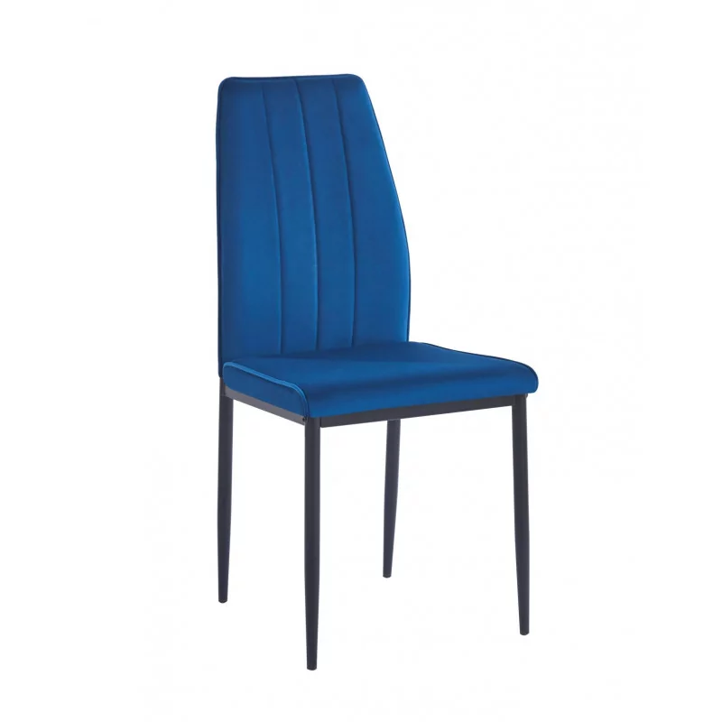 Chaise Capri velours bleu – Élégance moderne & confort Golddeco