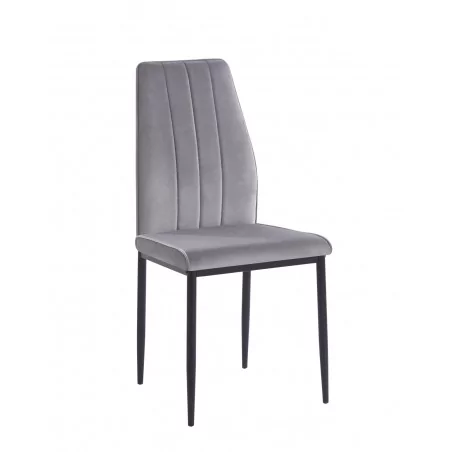 Chaise Capri velours gris – Élégance moderne & confort Golddeco