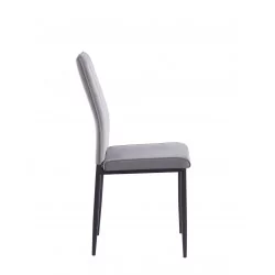 Chaise Capri velours gris – Élégance moderne & confort Golddeco