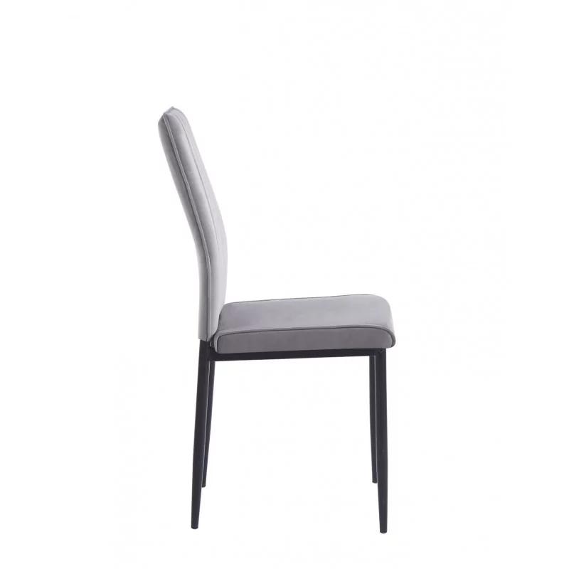 Chaise Capri velours gris – Élégance moderne & confort Golddeco