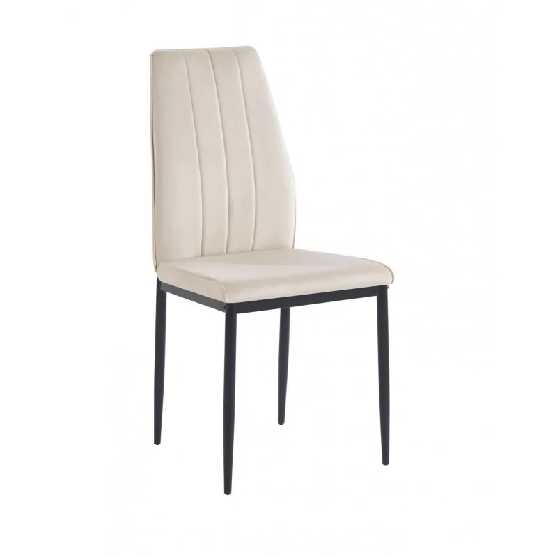 Chaise Capri velours beige – Élégance & confort Golddeco