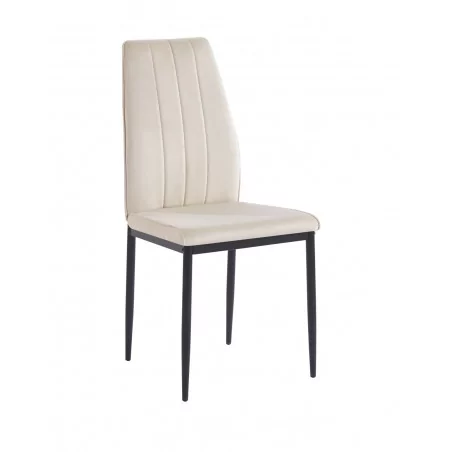 Chaise Capri velours beige – Élégance & confort Golddeco