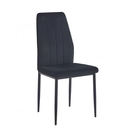 Chaise Capri velours noir – Élégance & confort Golddeco