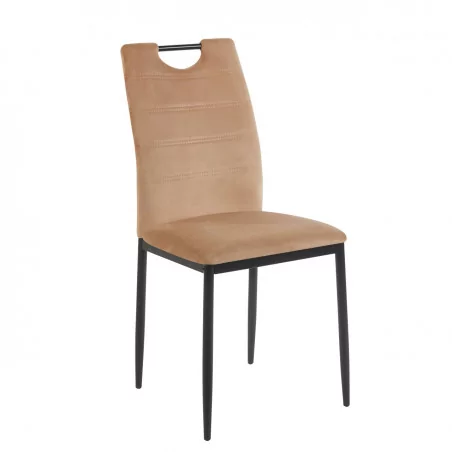 Chaise Harry velours cappuccino – Design & confort Golddeco