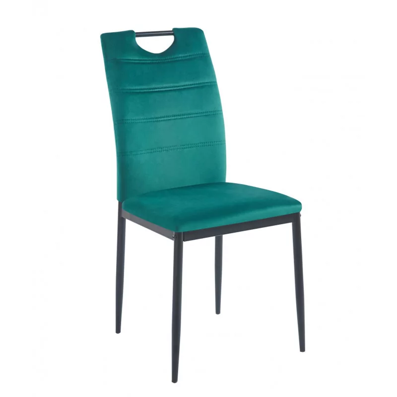 Chaise Harry velours vert – Élégance & confort Golddeco