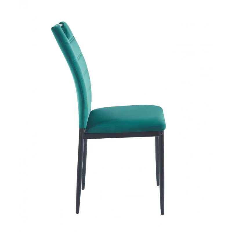 Chaise Harry velours vert – Élégance & confort Golddeco