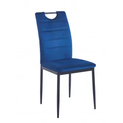 Chaise Harry velours bleu – Élégance & confort Golddeco