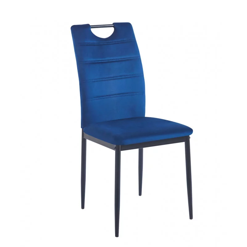 Chaise Harry velours bleu – Élégance & confort Golddeco