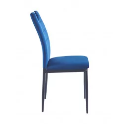 Chaise Harry velours bleu – Élégance & confort Golddeco