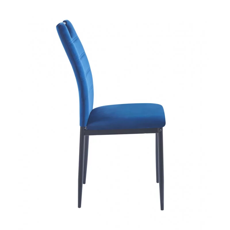 Chaise Harry velours bleu – Élégance & confort Golddeco