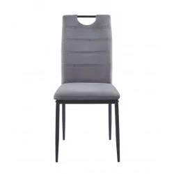 Chaise Harry velours gris – Élégance & confort Golddeco