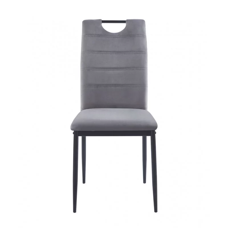 Chaise Harry velours gris – Élégance & confort Golddeco