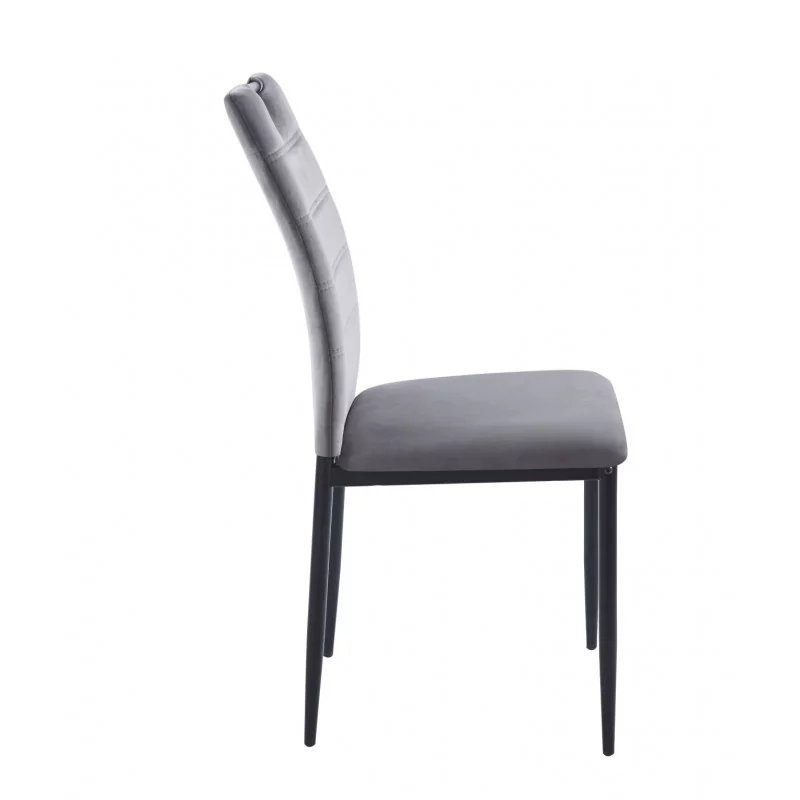 Chaise Harry velours gris – Élégance & confort Golddeco