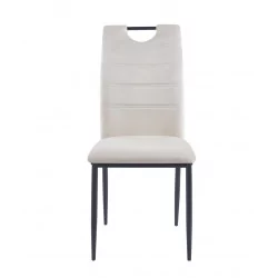 Chaise Harry velours beige – Élégance & confort Golddeco