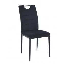 Chaise Harry velours noir – Élégance moderne & confort Golddeco
