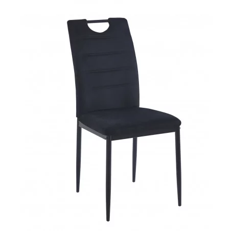 Chaise Harry velours noir – Élégance moderne & confort Golddeco